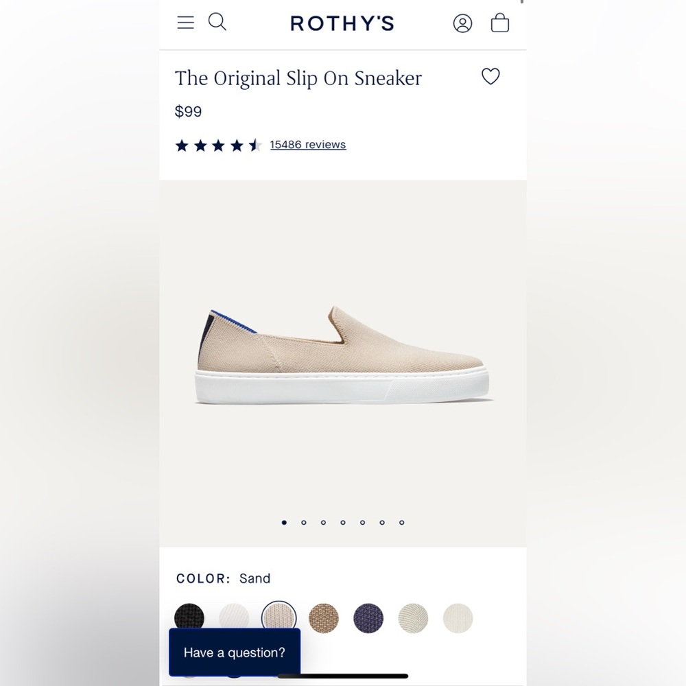 Rothy's Sand Slip-On Sneakers
